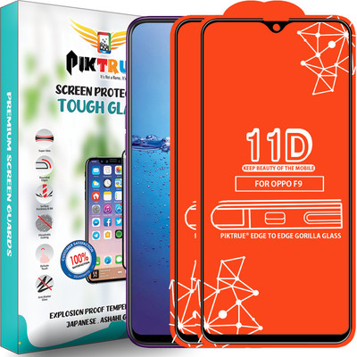 PikTrue Edge To Edge Tempered Glass for Oppo F9(Pack of 2)