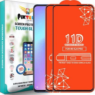 PikTrue Edge To Edge Tempered Glass for Mi K20 Pro(Pack of 2)