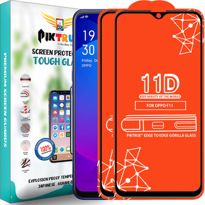 PikTrue Edge To Edge Tempered Glass for Oppo F11(Pack of 2)