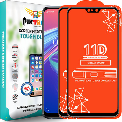 PikTrue Edge To Edge Tempered Glass for Asus Zenfone Max Pro M2(Pack of 2)