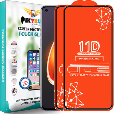 PikTrue Edge To Edge Tempered Glass for Realme X7 Pro(Pack of 2)