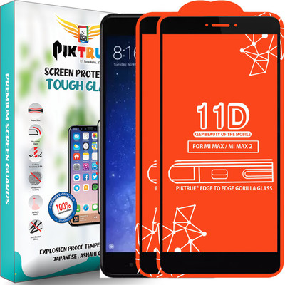 PikTrue Edge To Edge Tempered Glass for Mi Max(Pack of 2)