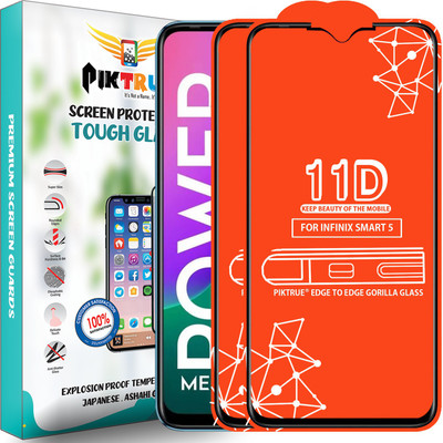 PikTrue Edge To Edge Tempered Glass for Infinix Smart 5(Pack of 2)