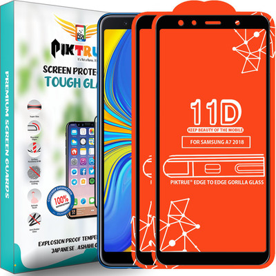 PikTrue Edge To Edge Tempered Glass for Samsung Galaxy A7 2018 Edition(Pack of 2)