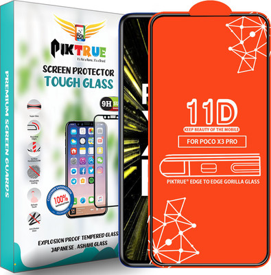 PikTrue Edge To Edge Tempered Glass for Poco X3 Pro(Pack of 1)