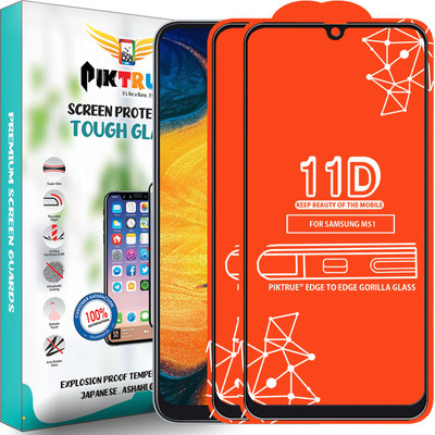 PikTrue Edge To Edge Tempered Glass for Samsung Galaxy A30(Pack of 2)