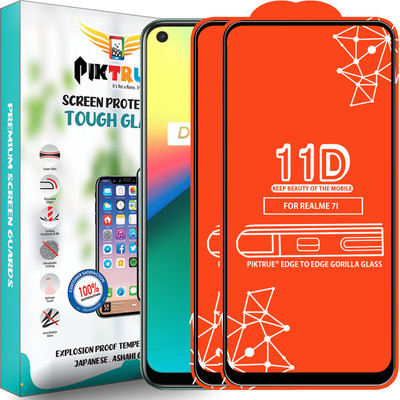 PikTrue Edge To Edge Tempered Glass for Realme 7I(Pack of 2)