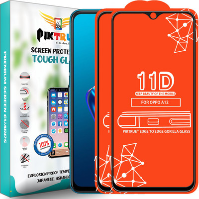 PikTrue Edge To Edge Tempered Glass for Oppo A12(Pack of 2)