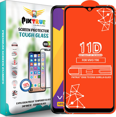 PikTrue Edge To Edge Tempered Glass for Vivo Y90(Pack of 1)