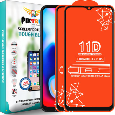 PikTrue Edge To Edge Tempered Glass for Motorola E7 Plus(Pack of 2)