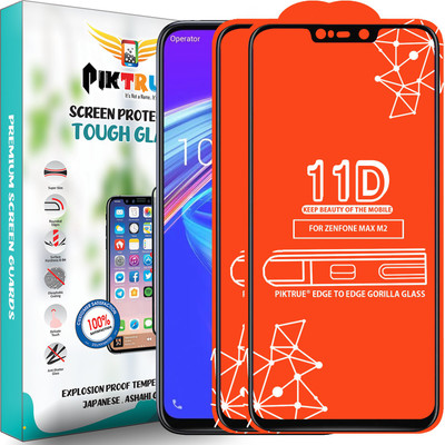 PikTrue Edge To Edge Tempered Glass for Asus Zenfone Max M2(Pack of 2)