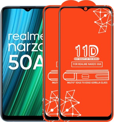 MGito Edge To Edge Tempered Glass for Realme Narzo 50A(Pack of 2)