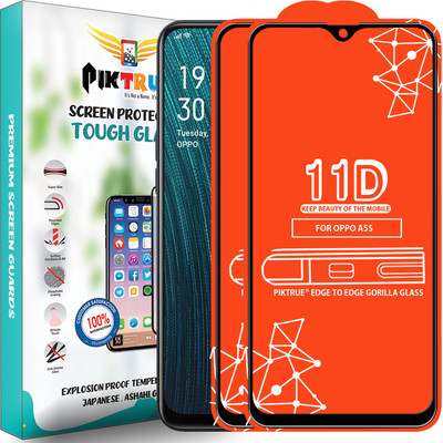 PikTrue Edge To Edge Tempered Glass for Oppo A5S(Pack of 2)