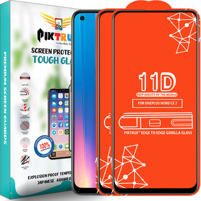 PikTrue Edge To Edge Tempered Glass for Oneplus Nord Ce 2(Pack of 2)