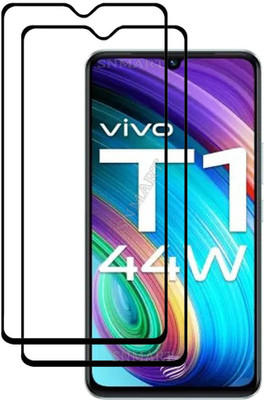 SNMART Edge To Edge Tempered Glass for vivo T1 44W(Pack of 2)