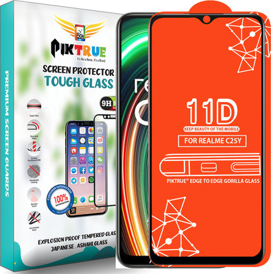 PikTrue Edge To Edge Tempered Glass for Realme C25Y(Pack of 1)
