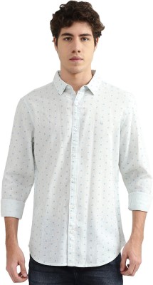 United Colors of Benetton Men Printed Casual White Shirt
