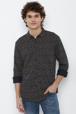 FOREVER 21 Men Printed Casual Dark Blue Shirt