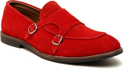 LOUIS STITCH Loafers For Men(Red , 10)