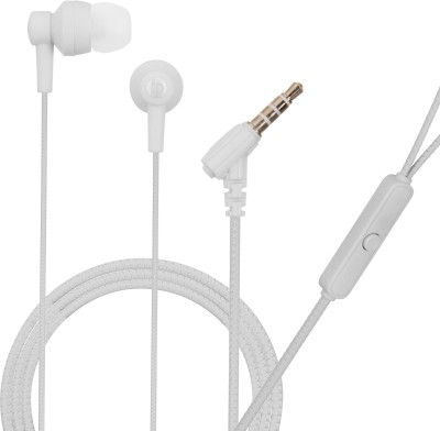 Hitage HB-143+ Flower Series Tangle Free With Mic Wired Headset(White, In the Ear)