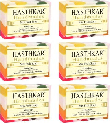 HASTHKAR Handmades Glycerine Mix Fruit Soap-125gm pack of 6(6 x 125 g)