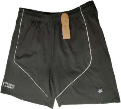 TurningArow Solid Men Black Regular Shorts