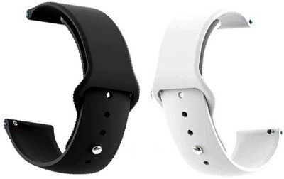 BLACK LOVIES 22MM SOFT SILICON BELT Smart Watch Strap(Black, White)