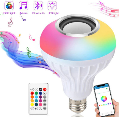 G2L BEST BUY Trending Latest Led Bulb Music B22 LED RGB Light Smart Playing Audio 10 W Bluetooth Speaker(White, Stereo Channel)