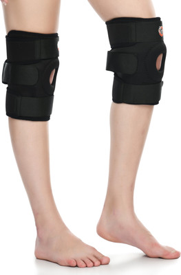 Oliver Long Knee Support Pair With Hinge for Joint Pain Relief Knee Support(Black)
