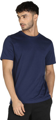 PUMA Solid Men Round Neck White T-Shirt