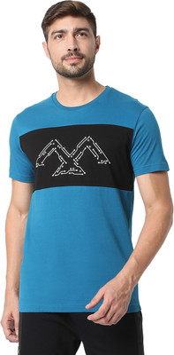 MUFTI Men Printed Round Neck Pure Cotton Blue T-Shirt For Rs. 447 @ 68 %