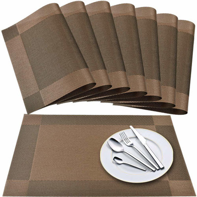 Flipkart SmartBuy Rectangular Pack of 6 Table Placemat(Brown, PVC)