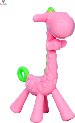 mastela Giraffe Shape Food Grade/BPA Free Silicone teether Stick for Babies (Pink) Teether(Pink)