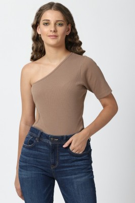 FOREVER 21 Casual Solid Women Brown Top