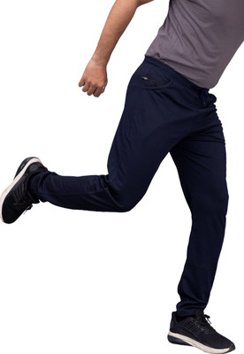 fithub Solid Men Blue Track Pants