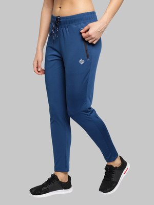 John Ally Solid Women Blue Track Pants