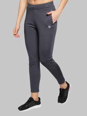 John Ally Solid, Self Design, Embellished Women Grey Track Pants