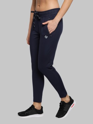 John Ally Solid, Embellished, Self Design Women Blue Track Pants