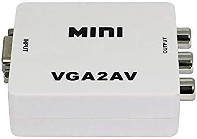 SrO  TV-out Cable Mini VGA to AV Converter 1080P with 3.5mm Audio VGA2AV/CVBS(White, For TV)