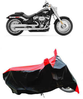 Wegather Two Wheeler Cover for Harley Davidson(Fat Boy, Red)
