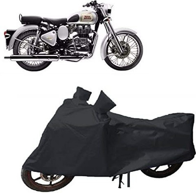 BRITTT Two Wheeler Cover for Royal Enfield(Bullet 500, Black)