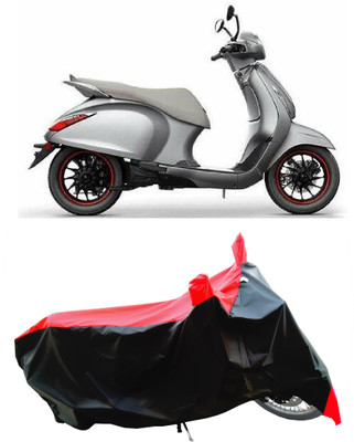Wegather Two Wheeler Cover for Bajaj(Urbanite Chetak BS6, Red)