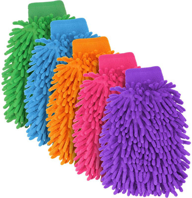 Auto Hub Microfiber Vehicle Washing  Hand Glove(Pack Of 5)