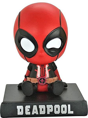 gtrp Dead Pool Bobble Head Action Figure with Mobile Holder for Car Dashboard(Multicolor)