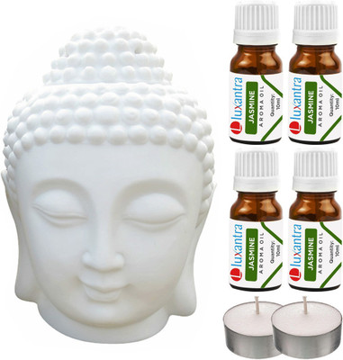 Luxantra Jasmine Tlight Buddha Head Air Freshener Diffuser Set LX-TBUDDHA-2TL-4JAS(7 x 5.71 ml)