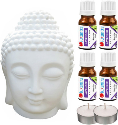 Luxantra Lavender Tlight Buddha Head Air Freshener Diffuser Set LX-TBUDDHA-2TL-4LV(7 x 5.71 ml)