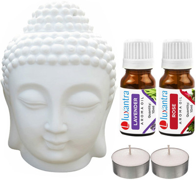 Luxantra Lavender, Rose Tlight Buddha Head Air Freshener Diffuser Set LX-TBUDDHA-2TL-LV-RS(5 x 4 ml)