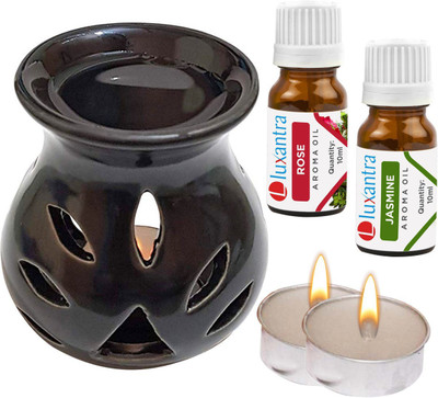 Luxantra Rose, Jasmine Diffuser Set LX-CerDiff_2TL_RS-JAS_Black(5 x 4 ml)