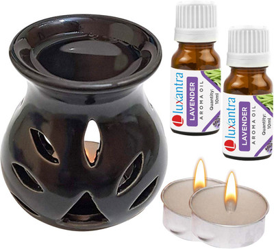 Luxantra Lavender Diffuser Set LX-CerDiff_2TL_2LV_Black(5 x 4 ml)