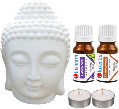 Luxantra Lavender, Sandalwood Tlight Buddha Head Air Freshener Diffuser Set LX-TBUDDHA-2TL-LV-SW(5 x 4 ml)
